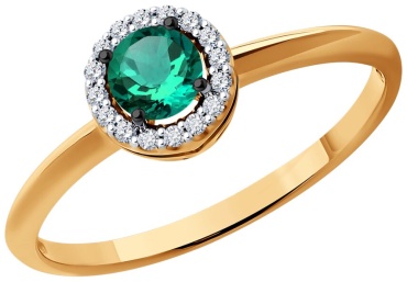 Diamant 3149300 размер 17.5 вес 1.33 г золото, изумруд
