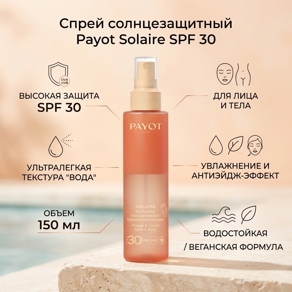 PAYOT Solaire спрей солнцезащитный для тела 150 мл