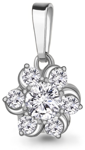 Подвеска AQUAMARINE 24768А вес 1 г серебро, фианит