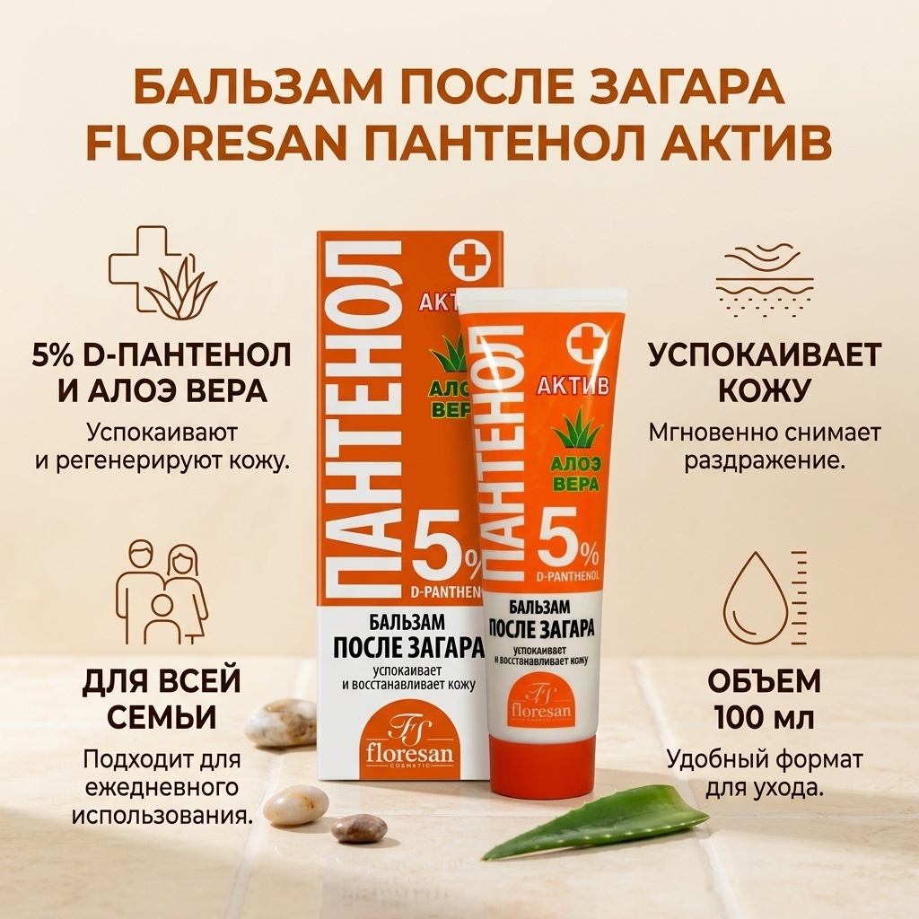 Floresan Ф-313, Пантенол актив бальзам для тела 100 мл