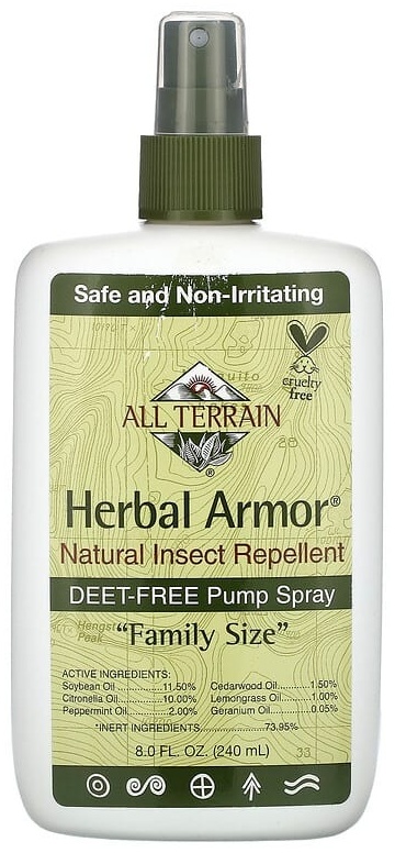 Спрей All Terrain Herbal Armor, натуральный спрей от насекомых, без ДЭТА, 240 мл