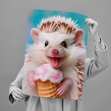 PEMIKAN CRAFT постер Ежик с мороженым 40x60 см