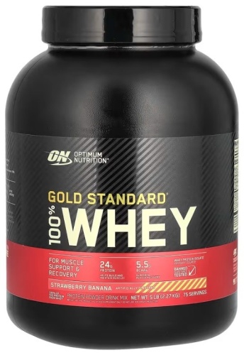 Optimum Nutrition 100% Whey Gold Standard банан, клубника 2350 г