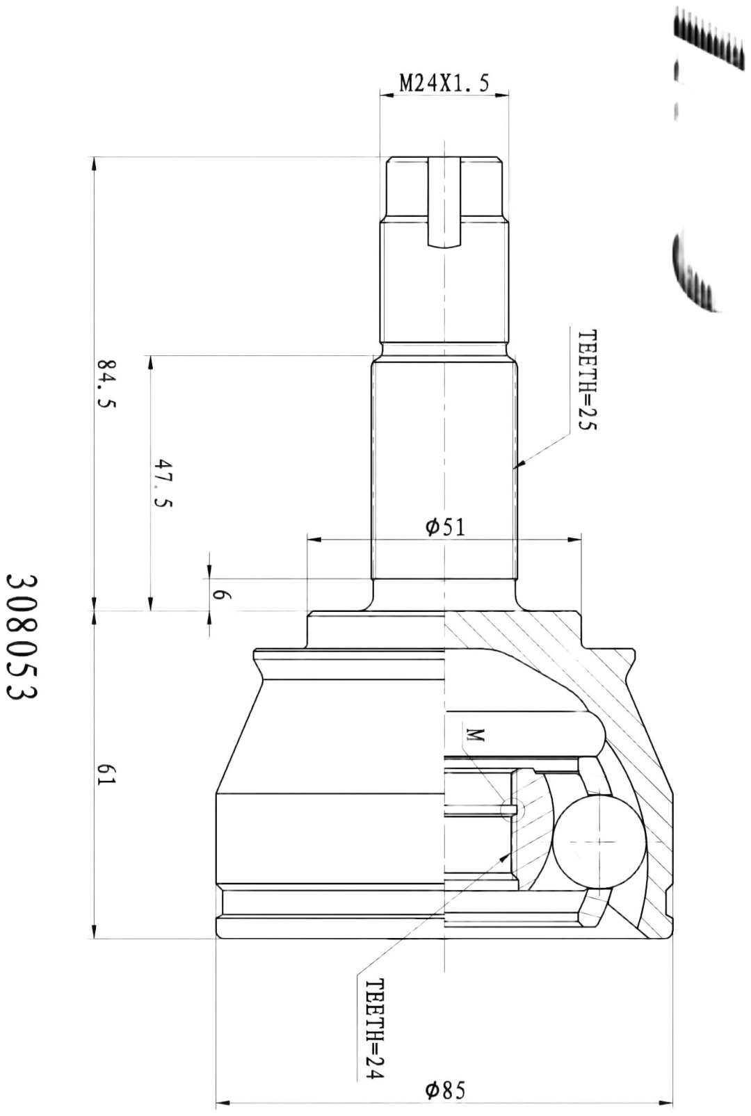 INKO шрус наружный 308053