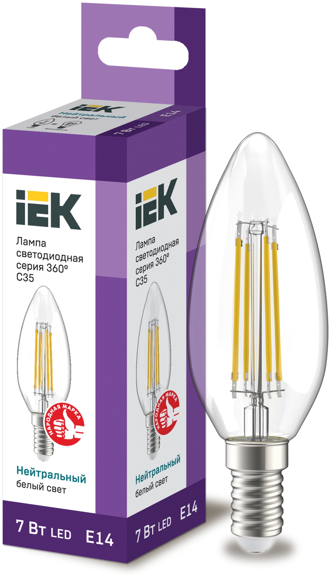 IEK 7W E14, светодиодная, нейтральный белый