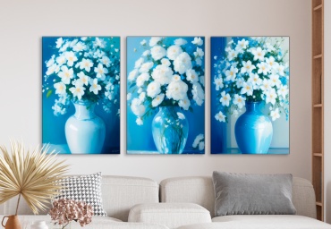 Room Art KZ модульная картина Модульная картина ваза с цветами #484814# 160х80 см 160x80 см