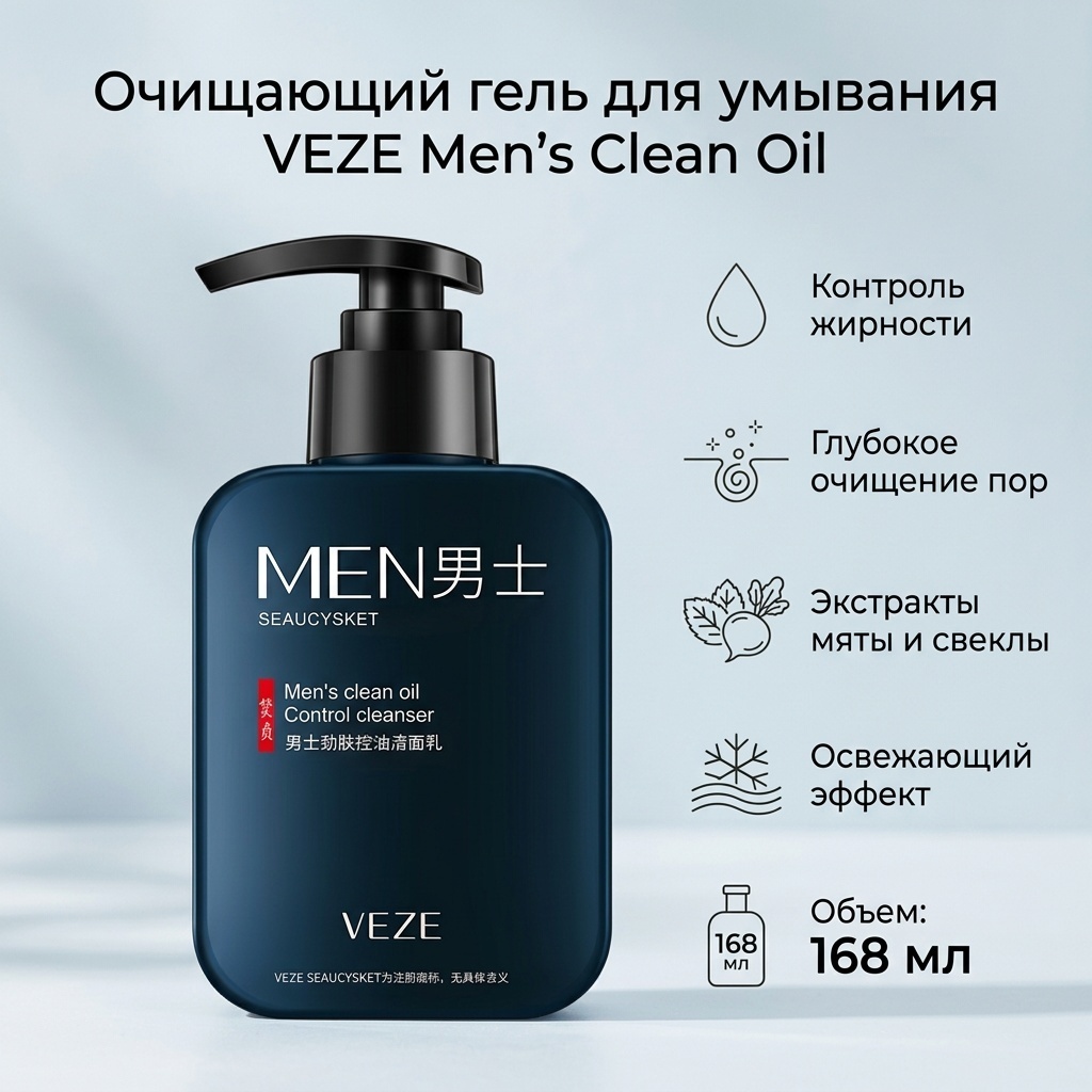 VEZE Men’s Clean Oil гель 168 мл