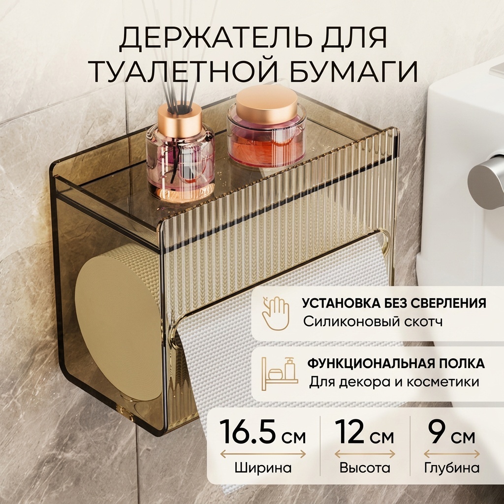 Полка Держатель для туалетной бумаги 1 шт, пластик