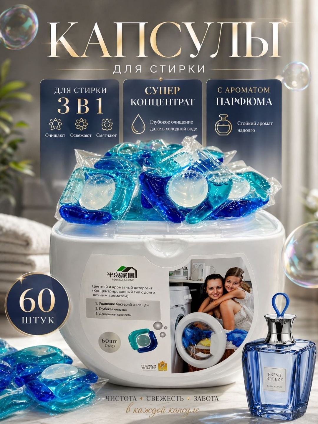 Капсулы Peninsula Home с ароматом парфюма 0.88 60 шт