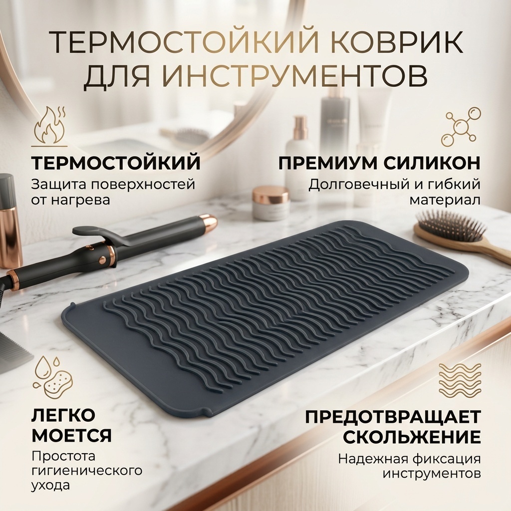 Коврик для инструментов серый