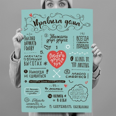 PEMIKAN CRAFT постер Правила дома 40x60 см