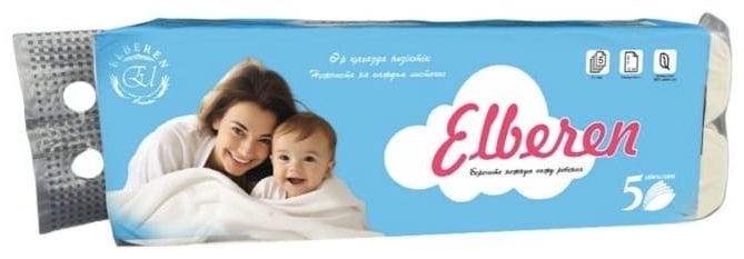 Elberen туалетная бумага 5-слойный 12 шт, первичная целлюлоза