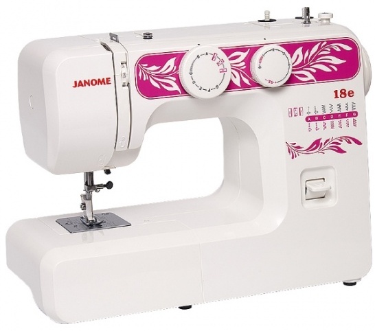 Швейная машина Janome 18E белый, розовый