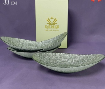 Салатник 33х5 см, стекло, 4 шт