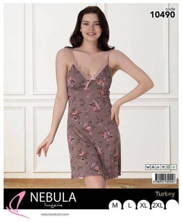 Ночная сорочка Nebula Lingerie коричневый, розовый