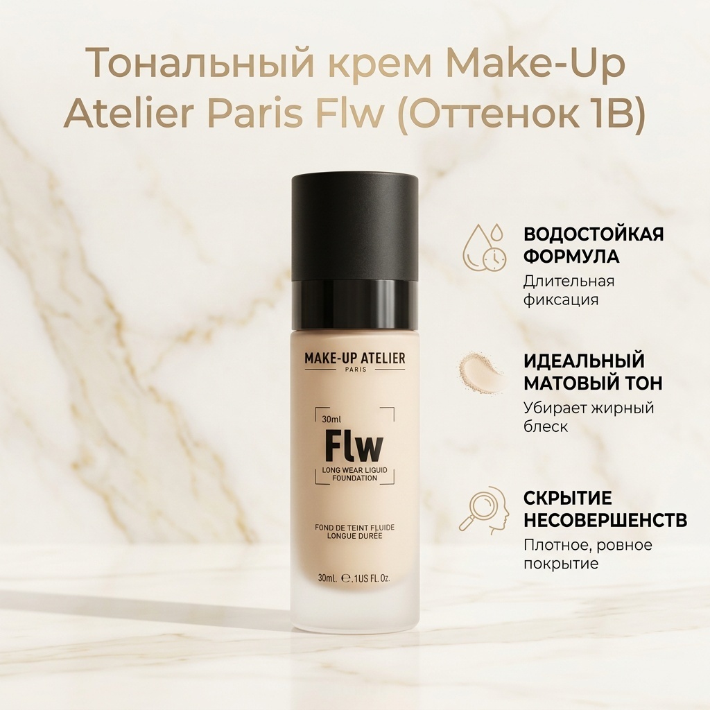 Make-Up Atelier Paris Flw тональный крем 1B 30 мл