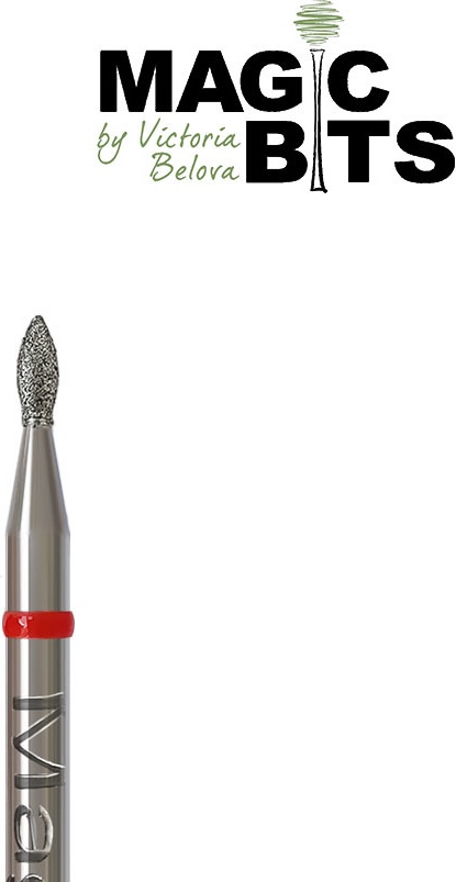 Насадка MAGIC BITS НаПочК14 фреза Алмазная почка красная 1,4мм 1 шт фреза почковидная насечка красная 1 шт