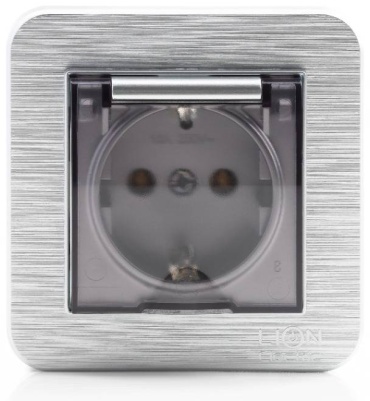 Розетка Lion Electric Icone, серебристый