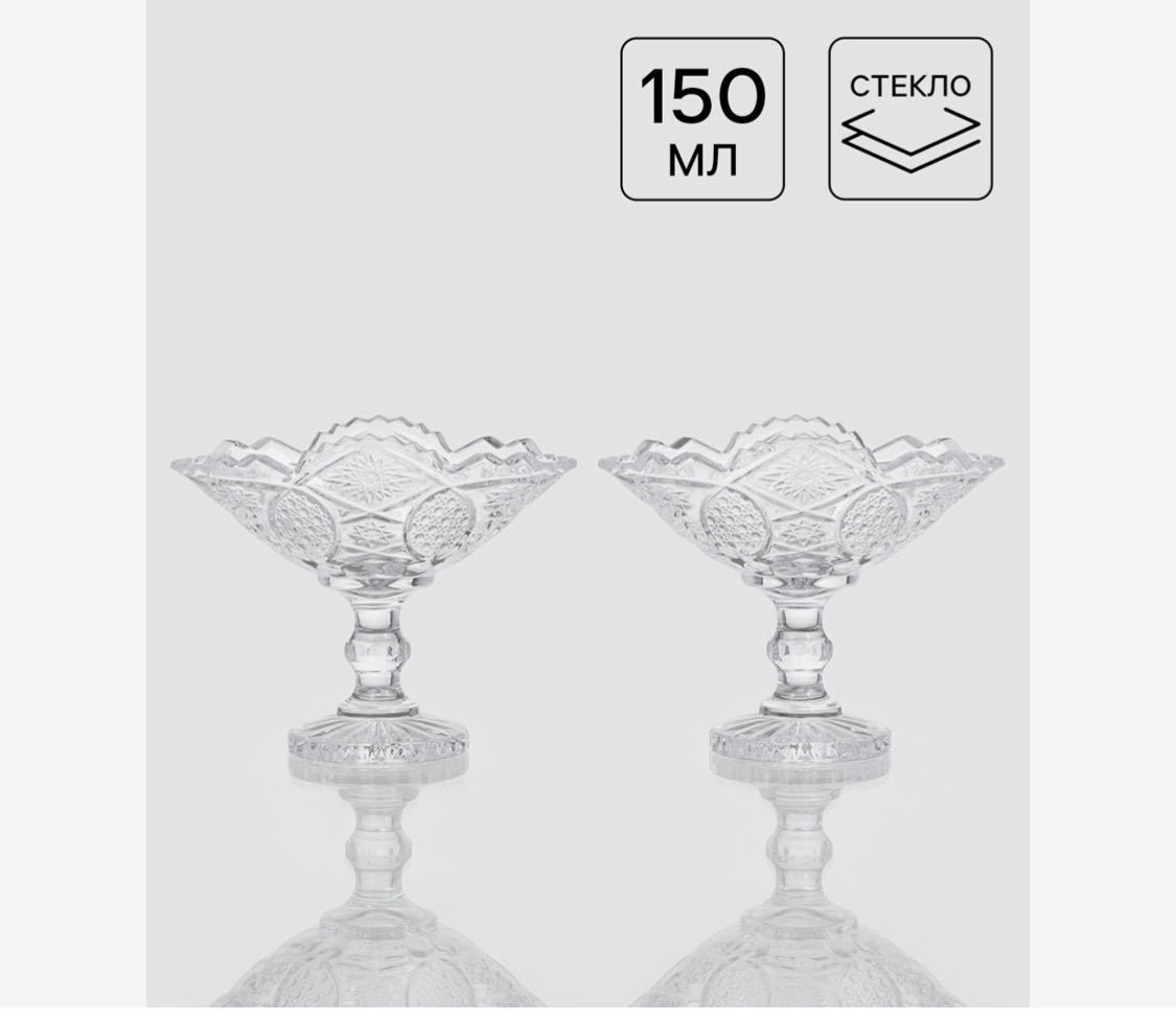 Креманка 30295342_024831397 фигурная 2 шт, стекло