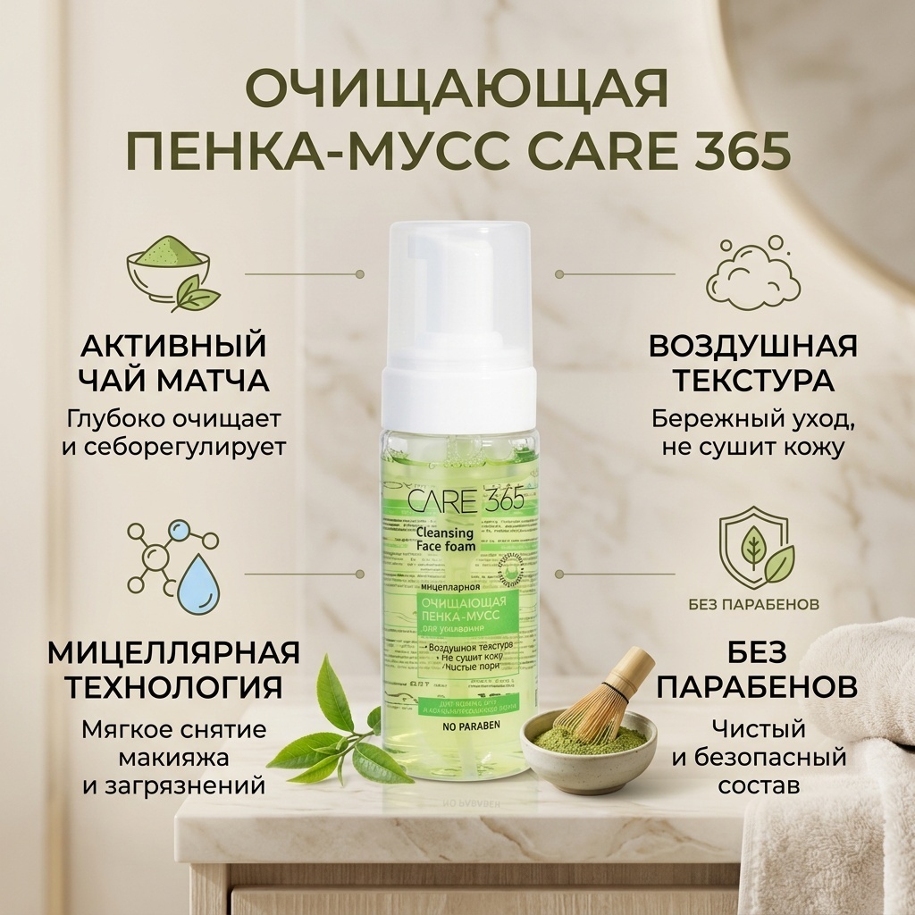 CARE 365 для нормальной и комбинированной кожи мусс 150 мл
