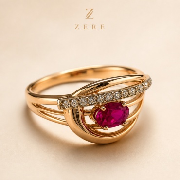 Кольцо ZERE 060503 размер 19 вес 2.16 г золото, фианит