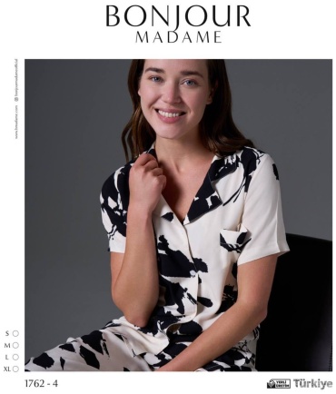 Пижама Bonjour Madame черный, белый