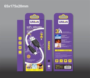 Кабель Union USB 2.0 (F), USB TypeC (M), 1 м, белый