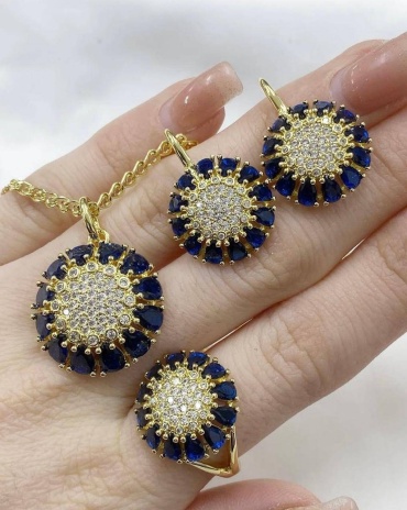 Gulkina медь, аквамарин, розовый кварц, кристаллы Swarovski