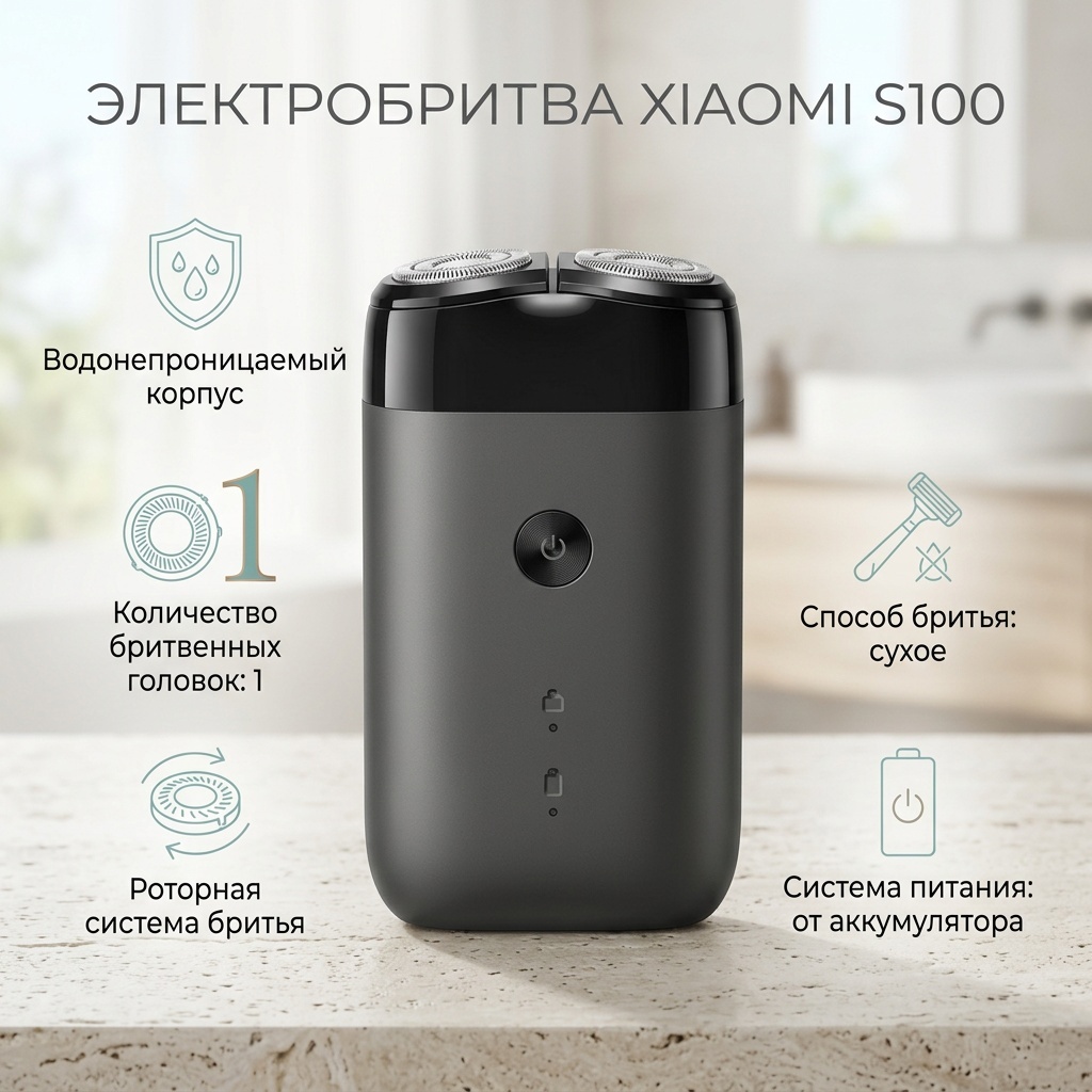 Электробритва Xiaomi S100 роторная