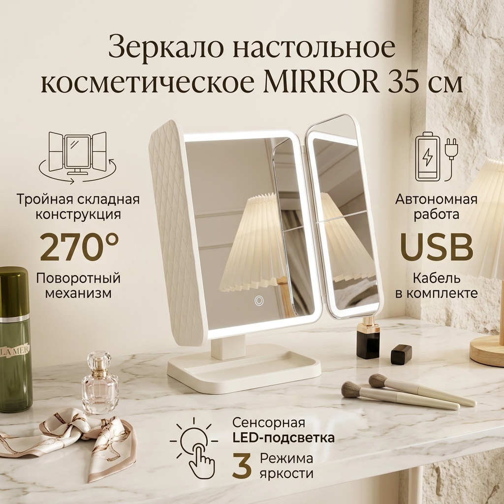 MIRROR зеркало настольное косметическое 523092070 35 см