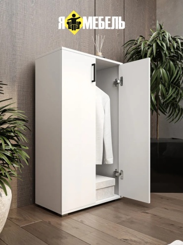 Распашной шкаф Queltio23, 60x110х34 см, белый
