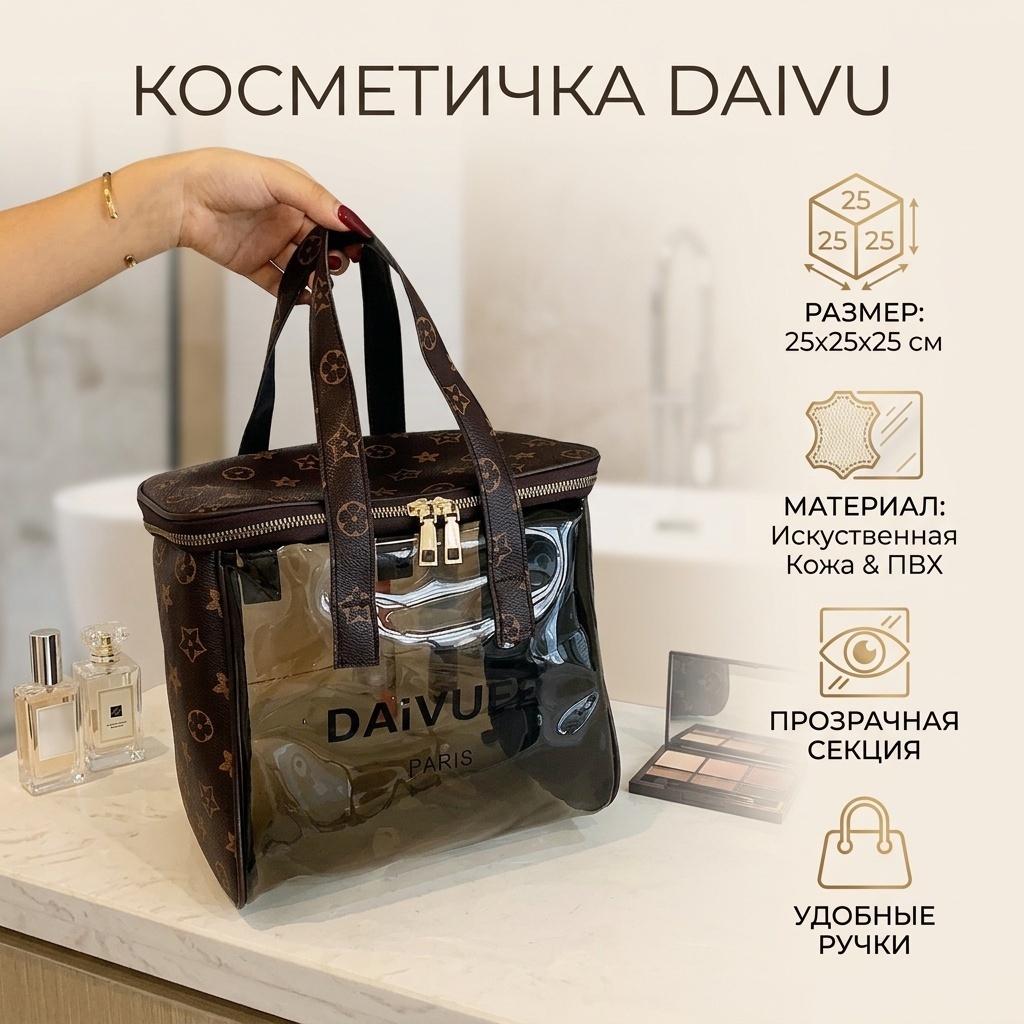 111SKIN косметичка искусственная кожа, полиэтилен черный 25X25 см