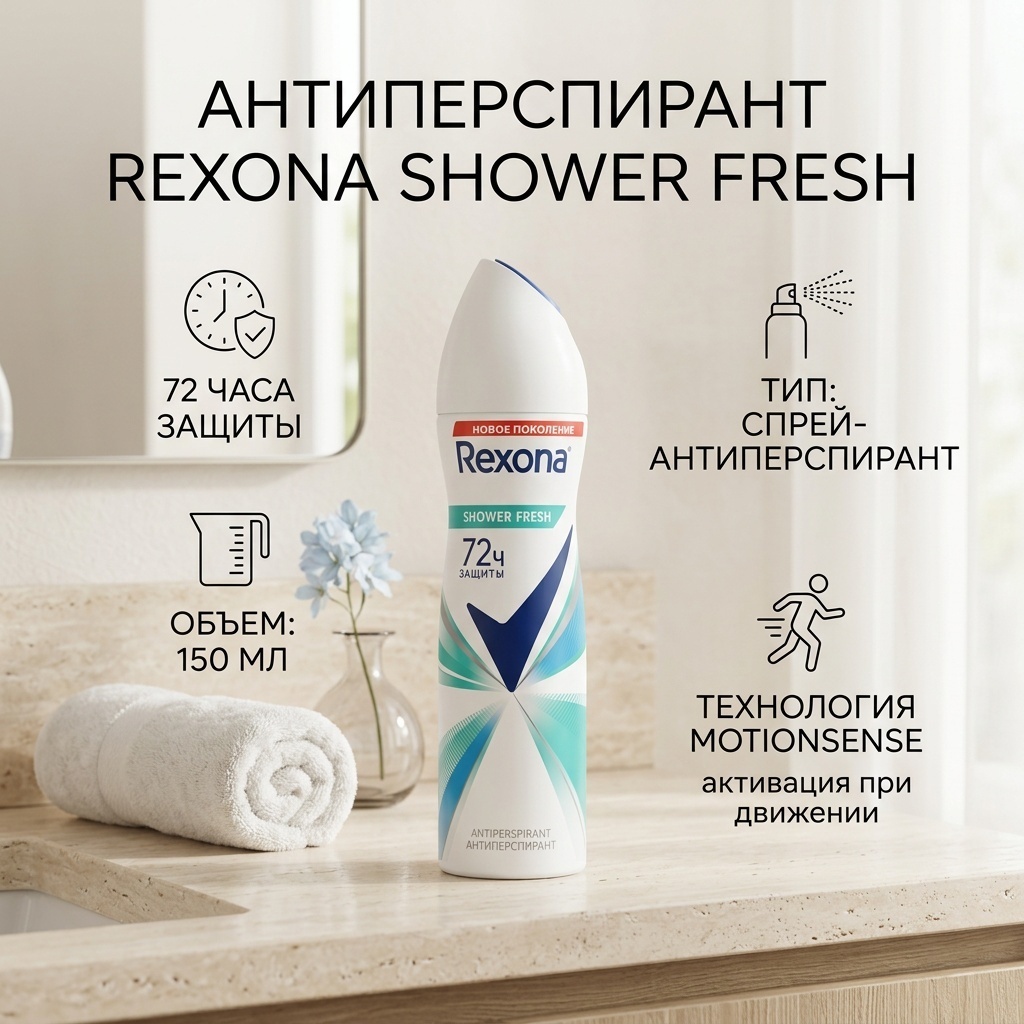 Rexona Shower Fresh антиперспирант для женщин 150 мл