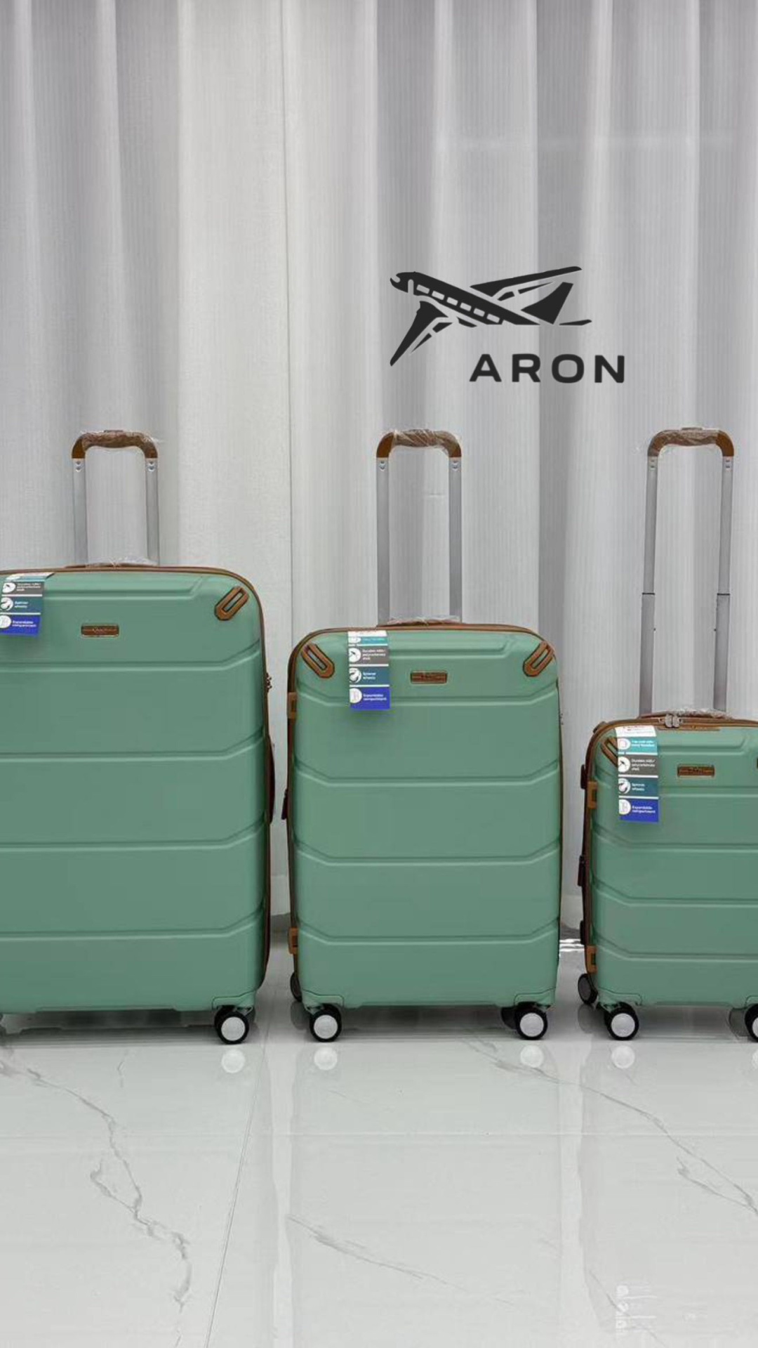 Чемодан ARON-IT поликарбонат 220 л зеленый