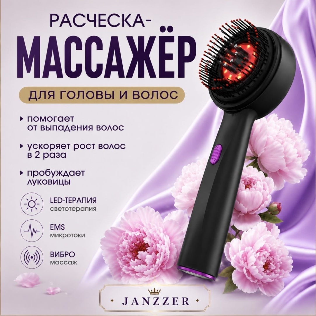 JANZZER массажер для стимуляции роста волос, аппарат светодиодной LED терапии, косметический аппарат, светотерапия