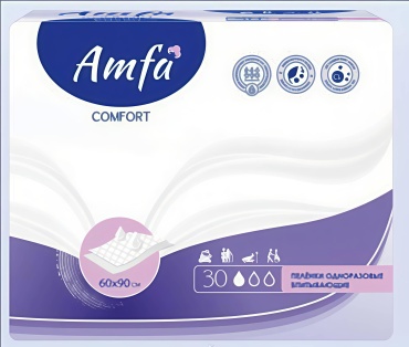 Пеленка одноразовая Amfa Comfort, 30 шт, 60x90 см