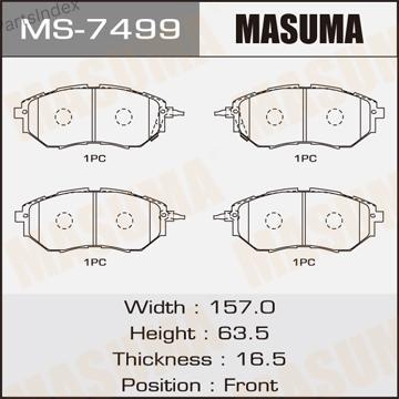 MASUMA Колодки Тормозные Дисковые MS7499