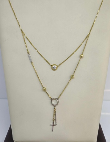 Колье PLATINA 07-0001-00-501-1121-38 длина 45 см вес 3.51 г золото, фианит Swarovski