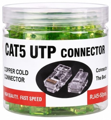Коннектор RJ45 8Р8С 5е UTP, 100 шт