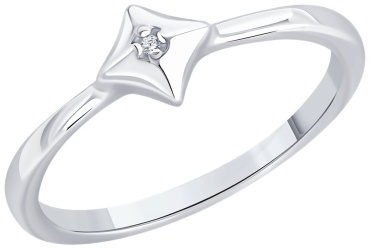 Diamant 53599 размер 17 вес 1.36 г серебро, бриллиант