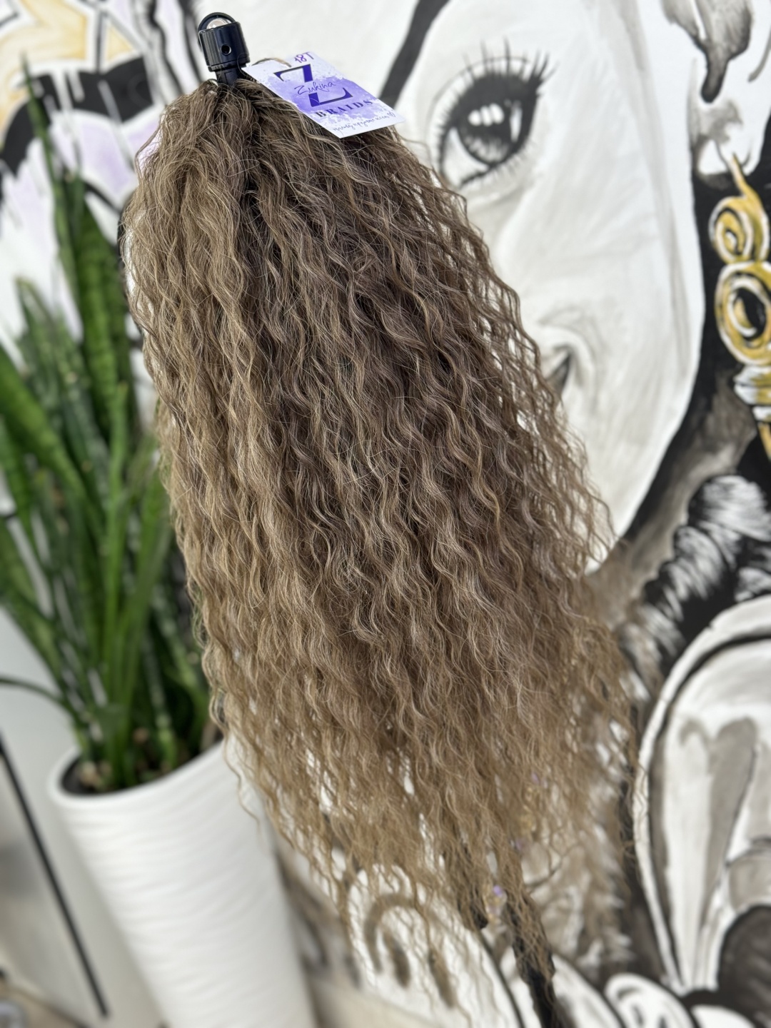 ZUKINA BRAIDS хвост на крабе натуральный блонд женский