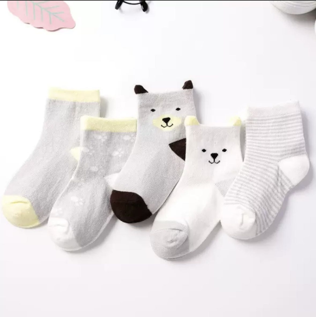Носки 30339186_607413655 5 пар серый, белый, желтый 3-5 лет