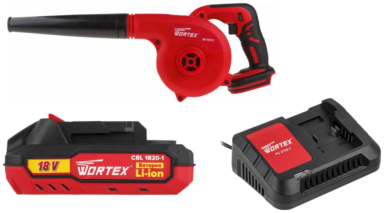 Воздуходувка WORTEX Воздуходувка WORTEX BB 1518 D ALL1 с аккумулятором и зарядным устройством в комплекте