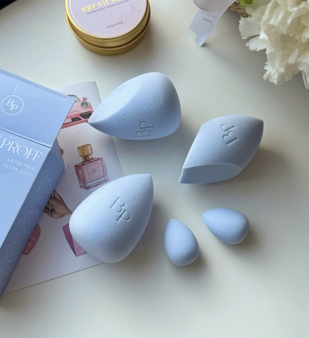 BEAUTY PROFF спонж скошенный, спонж капля полиамид 5 шт