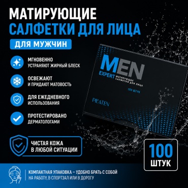 ADDAZA Men салфетки матирующие из нетканого материала, бумажные 100 шт