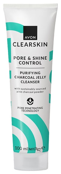 Avon clearskin pore shine control purifying charcoal jelly cleanser гель-пенка 100 мл