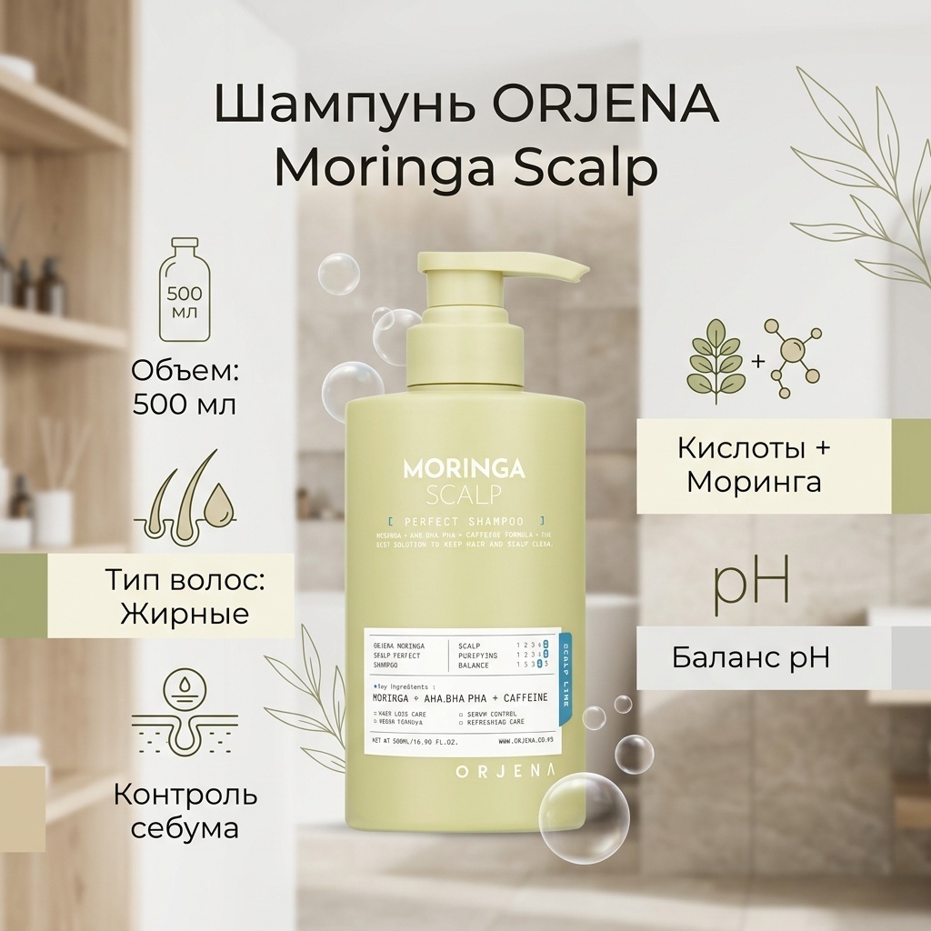 ORJENA Moringa Scalp шампунь 500 мл