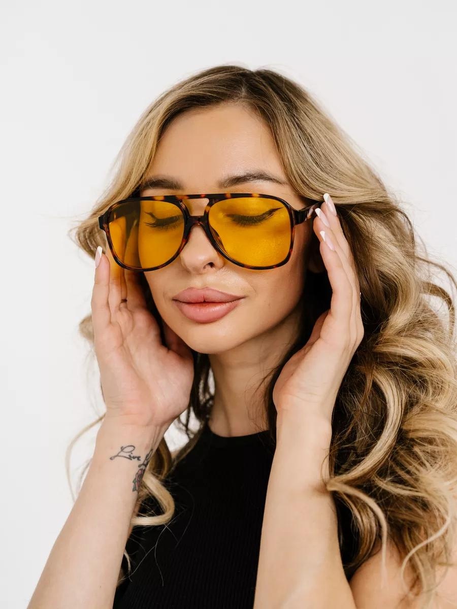 Солнцезащитные очки круглые однотонные