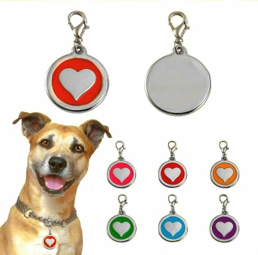 PET медальон-адресник красный