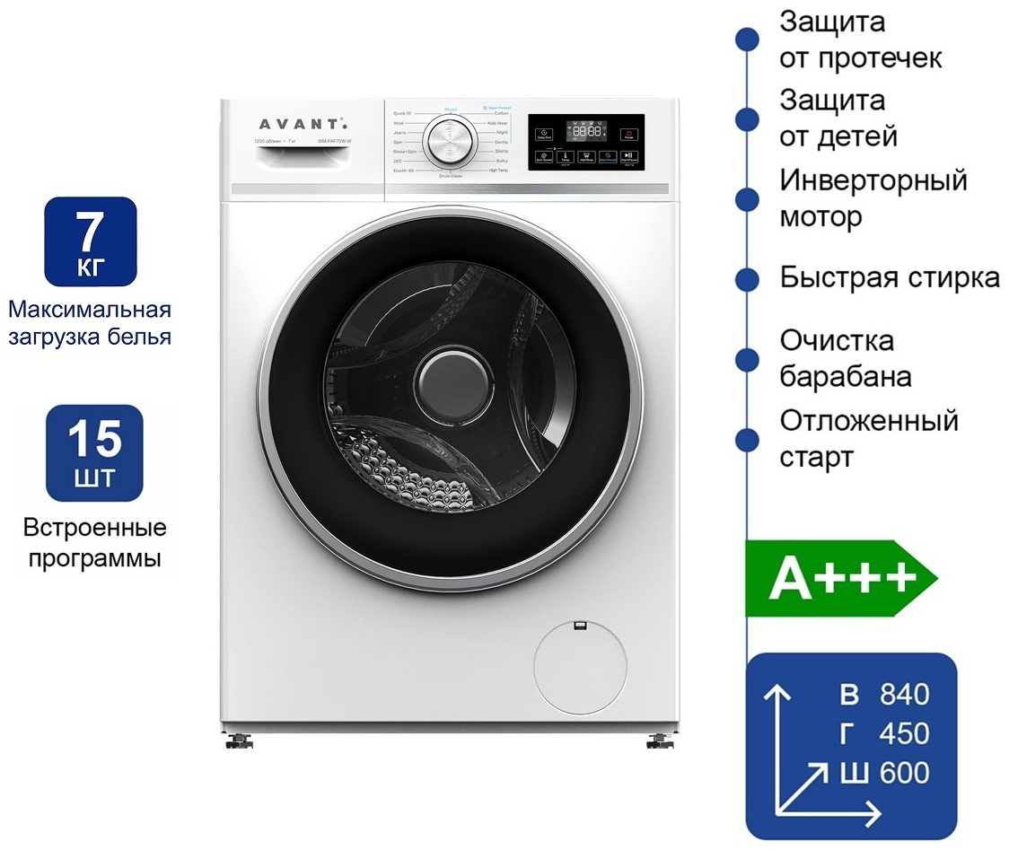 Стиральная машина AVANT WM-FAF70W-W белый